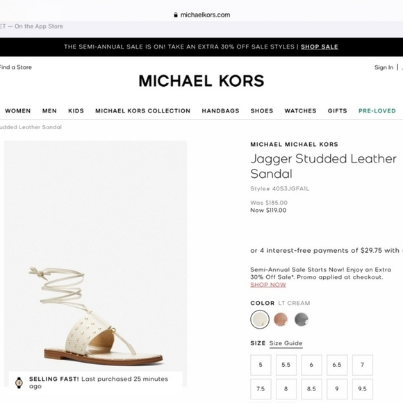 🔹️🥳 Host pick 🥳🔹️Michael Kors Jagger Flat Sandal NEW NO BOX SIZE 8 - Picture 4 of 4